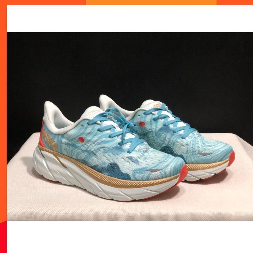HOKA ONE ONE Clifton 8 Shock Absorption Sneakers Light blue Beige Lazada PH