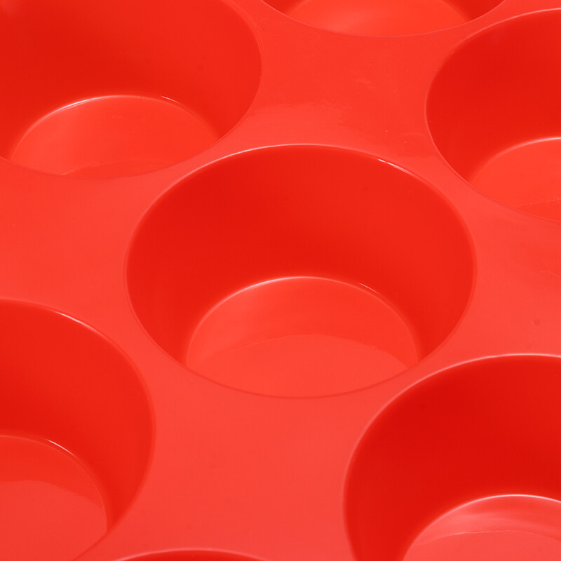 BOKALI 12 Silicone Large Muffin Yorkshire Pudding Mould Cupcake Baking Tray Bakeware