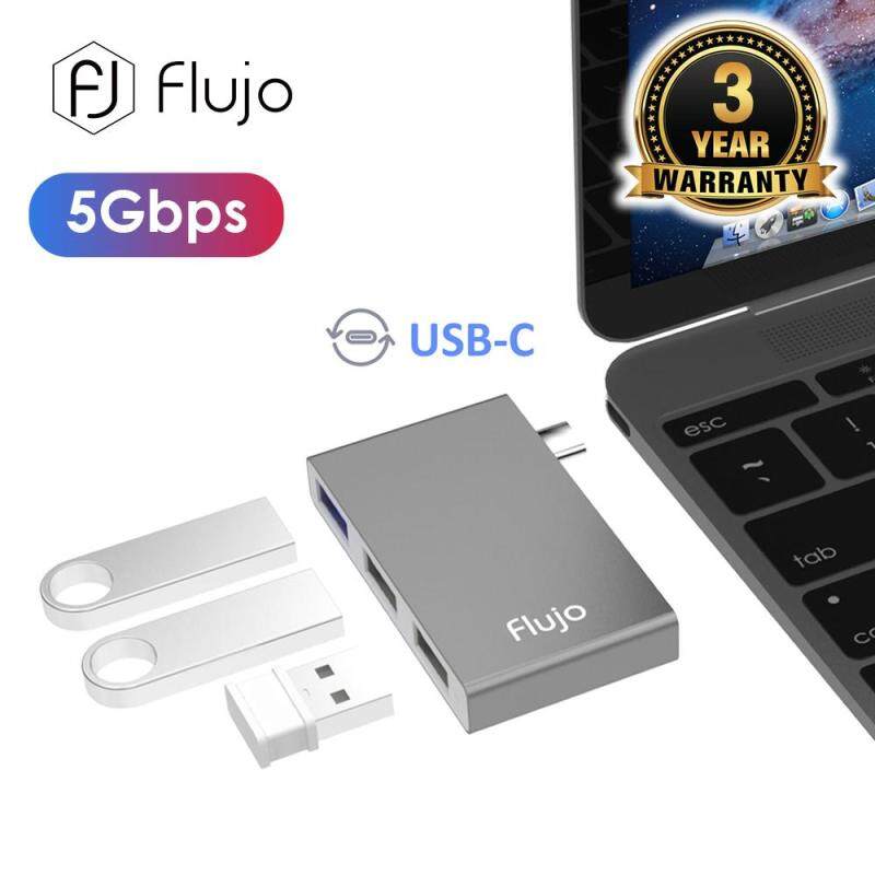 Flujo CH-15 Micro USB C to USB A Adapter,Flujo USB-C to 3*USB 3.0 Aluminum Portable Data Hub.USB Type-c Hub for Mac book Pro or USB C Laptop Tablet(Rose Gold/Gold/Space Grey/Silver)