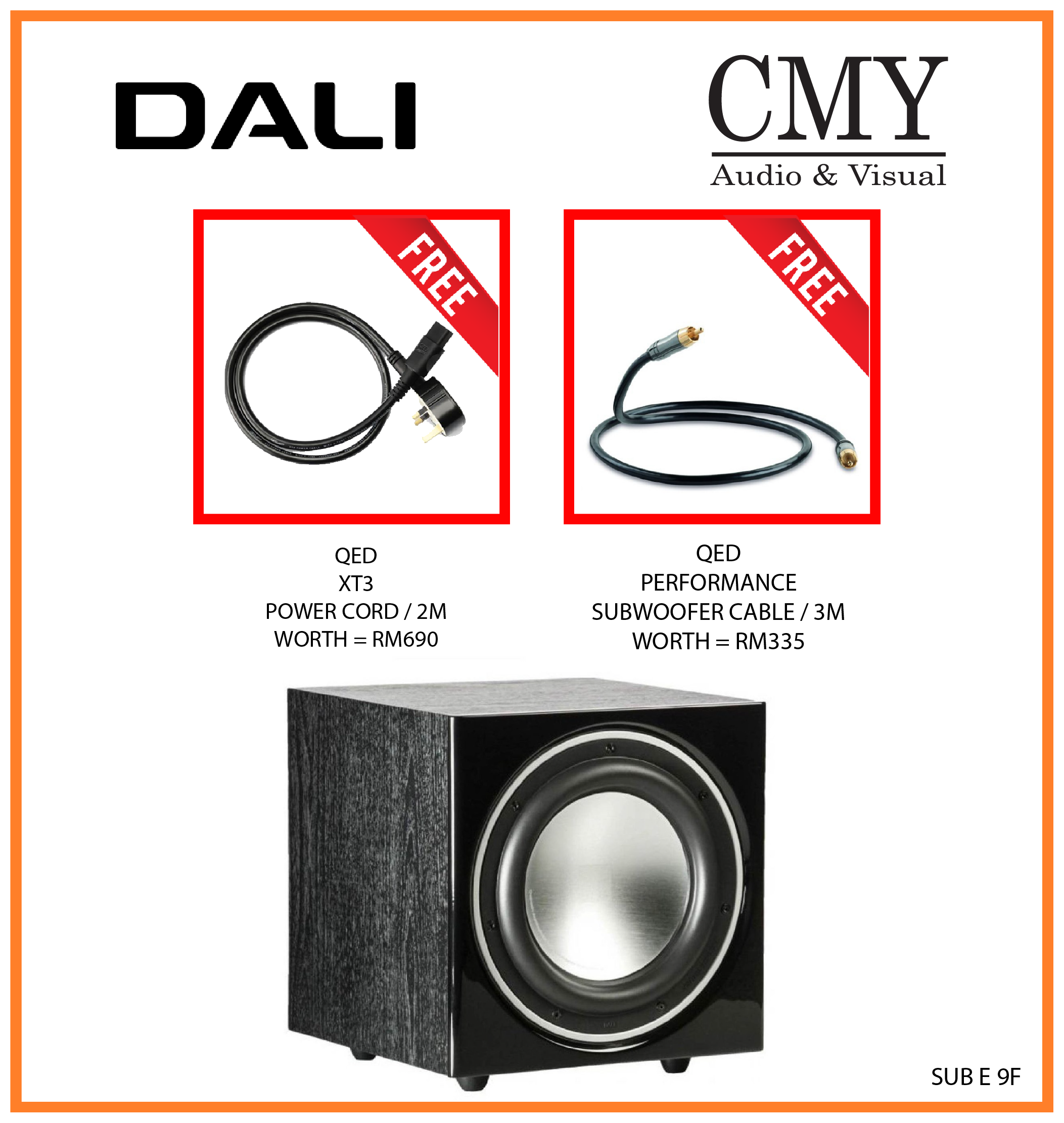 DALI E9F 9" 220W ACTIVE SUBWOOFER Lazada