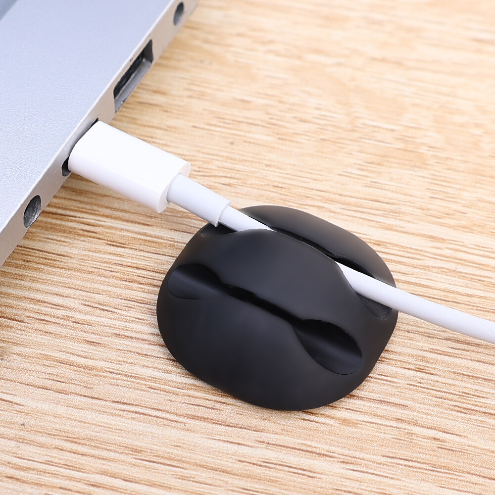 3 cái tròn đôi lỗ Cáp silicon quản lý xách tay tự dính Máy tính để bàn Cáp dữ liệu lịch thi đấu nhà đa năng quản lý dây
