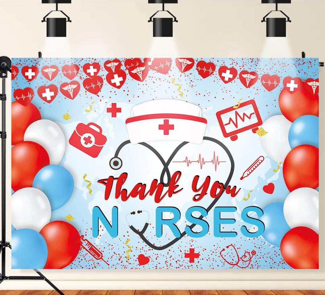 Nurse Theme Photography Background Thank You Nurses Party Decorations ...