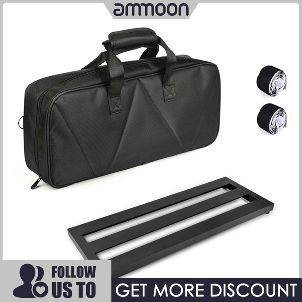 [ammoon]quà bí mật 19.7×7.5 Inch Medium Size Guitar Effect Pedal Board Pedalboard with Carrying Bag