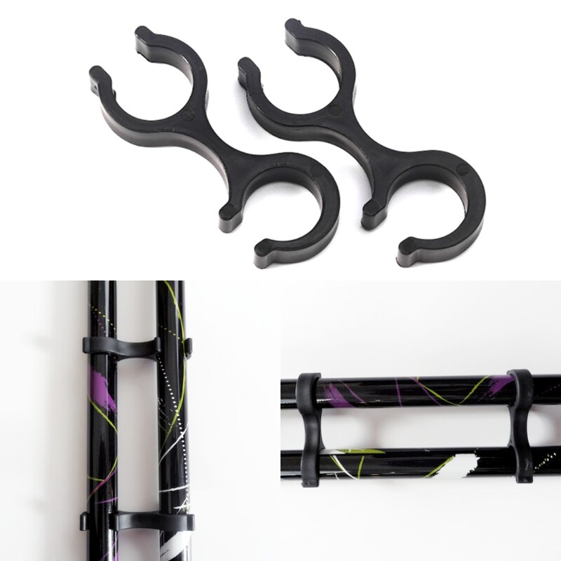 2pcs Walking Stick Buckle Trek Basket Rubber Tip Carbon Fiber Hike Poles Clasp