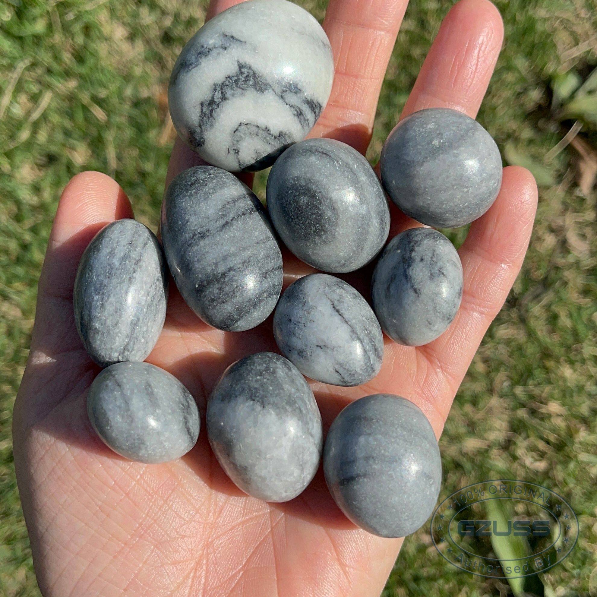 Natural Black Web Jasper Black Vein Jasper Tumbled Stone Spider Web Jasper