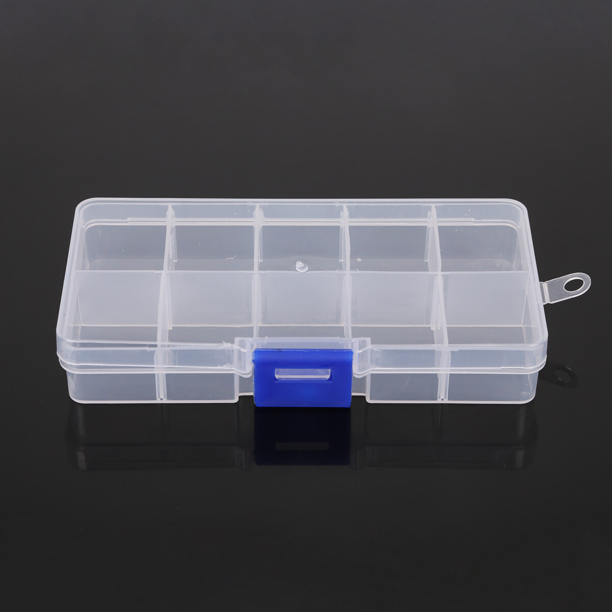 12.8x6.5x2.2cm 10 Slot Plastic Jewelry Adjustable Tool Bins Jewelry Storage Boxes Transparent Tool Case Craft Organizer Box