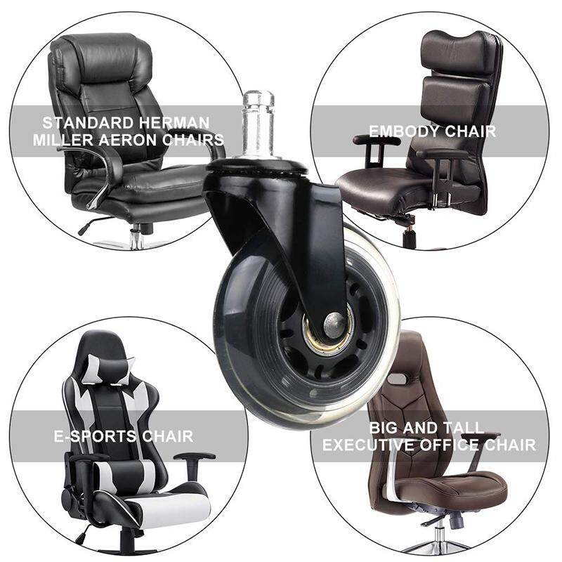 (Set of 5)Premium Office Chair Caster Wheel Universal Standard Size 11x22mm Silent Castor Wheels for IKEA 10x22mm Replacement Floor Protecting Smooth Rolling Heavy Duty Load Desk Wheels