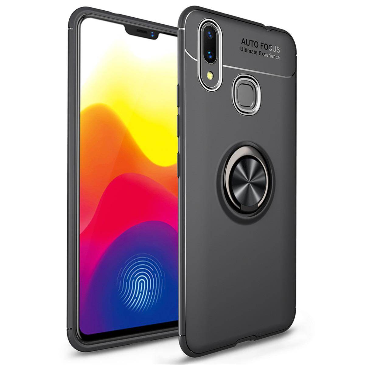 for XIAOMI Max3 Case [Blue Metal Ring] Soft TPU Case Back Cover Shell, with 360° Rotating Ring Holder Kickstand, Can work with Car Mount, Impact Resistant