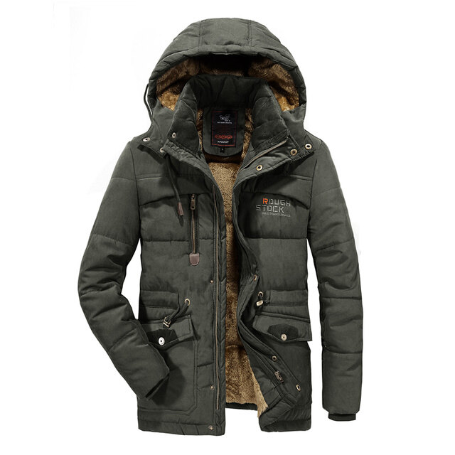 FECHENGNew Men's Winter Jackets Thick Hooded Fur Collar Parka Men Coats Casual Padded Mens Jackets Male Clothing Down Parkas 8XL