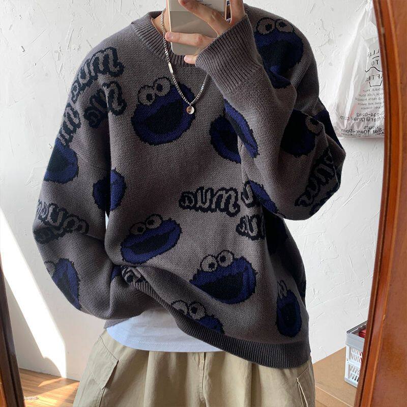 Pull japonais paresseux pour hommes, Style Port d'hiver, pull ample, mode coréenne, tricot 767_voghion.com