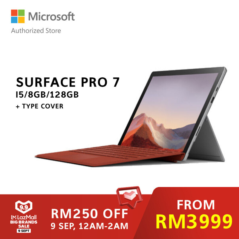 Bundle Microsoft Surface Pro 7 Platinum I5 8gb 128gb Type Cover Malaysia