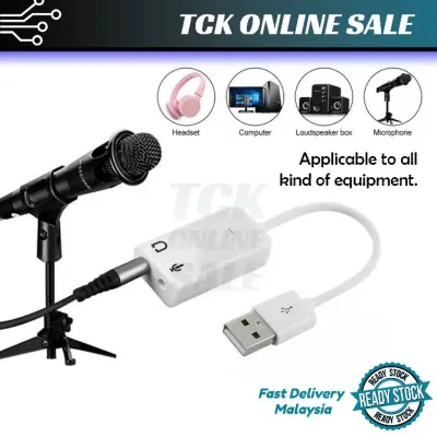 USB 2.0 to Jack 3.5mm External USB Sound Card 3D Audio Headset Microphone Earphone 7.1 Channel 5HV2 Adapter For Laptop