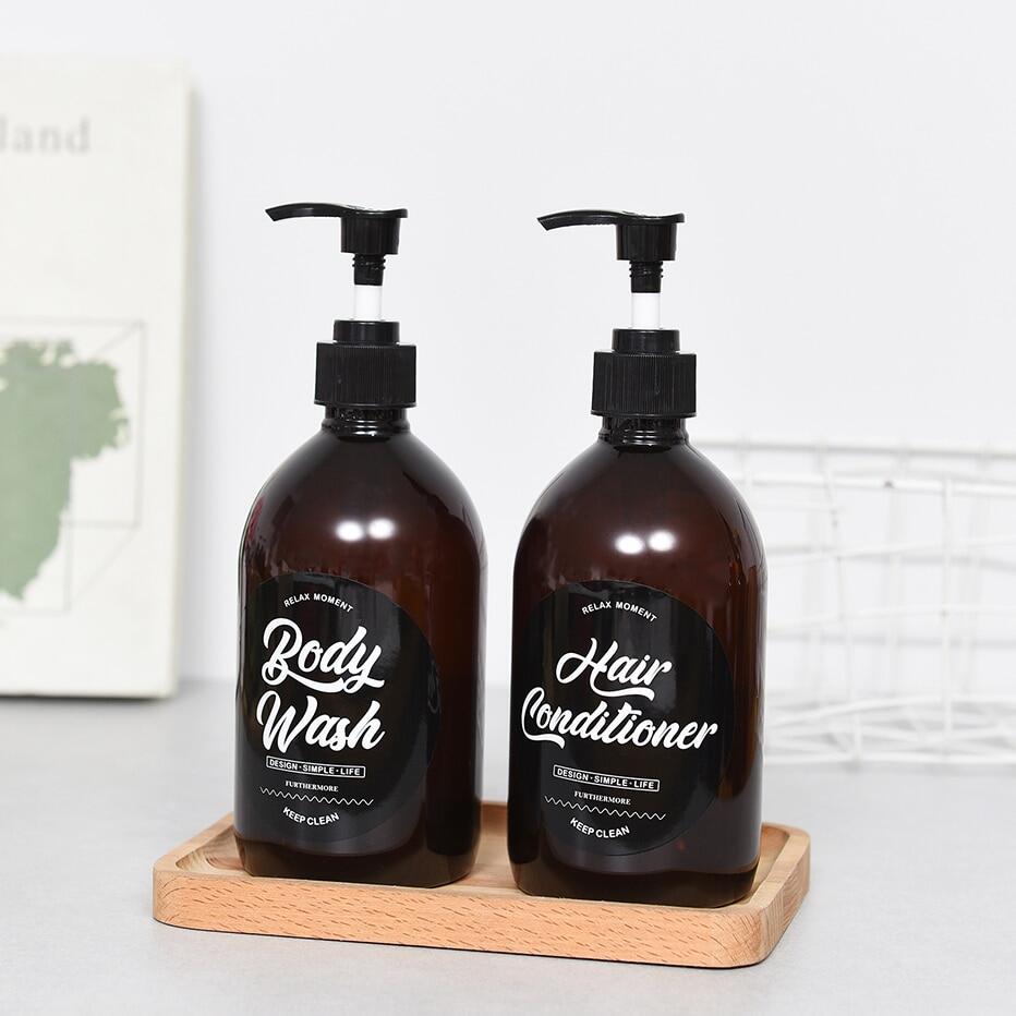 1000Ml Refillable Shampoo Dispenser Empty Conditioner Bottle With Pump Soap Dispenser Bottle Plastic Press Lotion Container