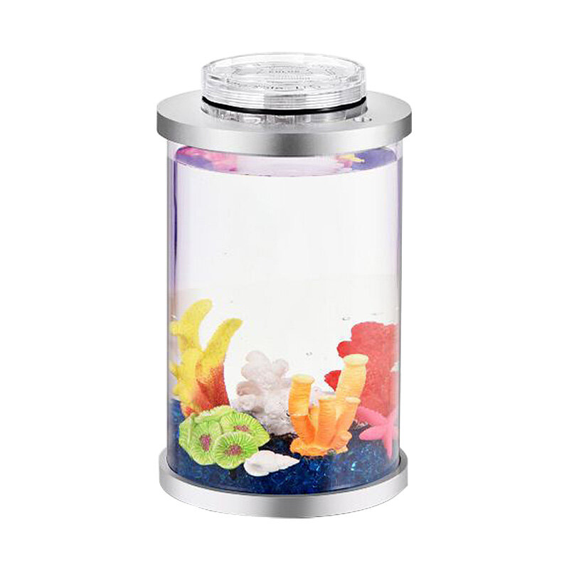 [Lovinland] Aquarium Tanks Betta Fish Tank Mini Acrylic Fish Tank Desktop Micro-view Viewing Aquarium Fish Tank (8*13cm)