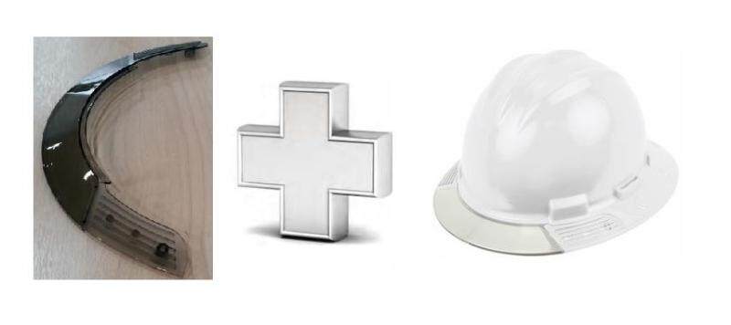 Combo Deal : White Bullard AboveView Safety Helmet + Grey Replacement Brim Visor