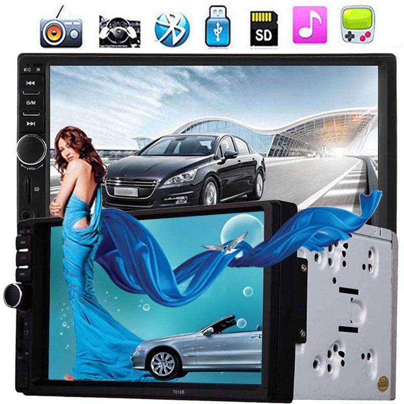 Black 7/'/' 2DIN HD Stereo Radio Bluetooth FM//MP5//TF//USB//Mirror Link W// Cam