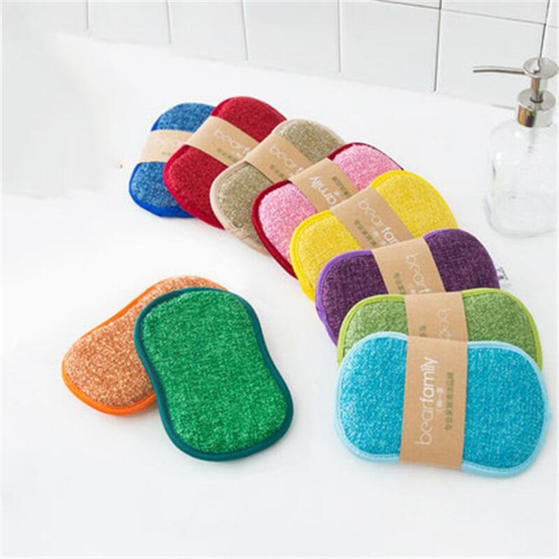 Scouring Pads Double Sided Antibacterial Scrubbing Sponges Dish Cleaning 