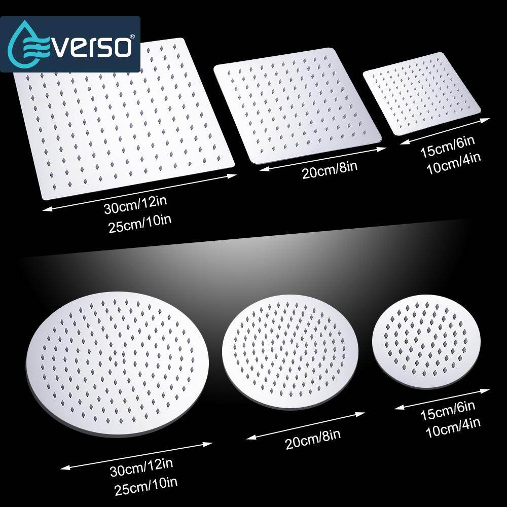 Everso Round & Square Stainless Steel Rain Shower Head Set Bathroom Toilet Accessories Shower Heads