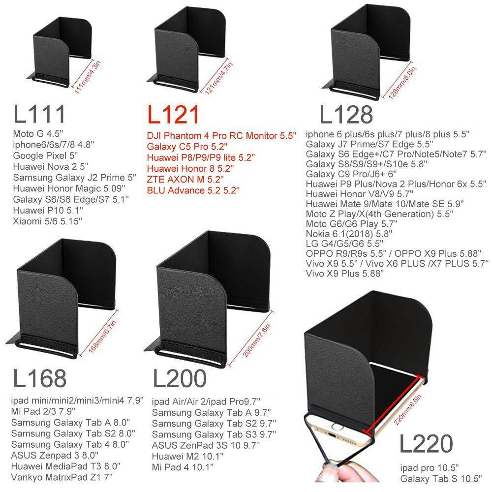 Monitor Sun Hood Sunshade Compatible for Phones iPads Tablets on
