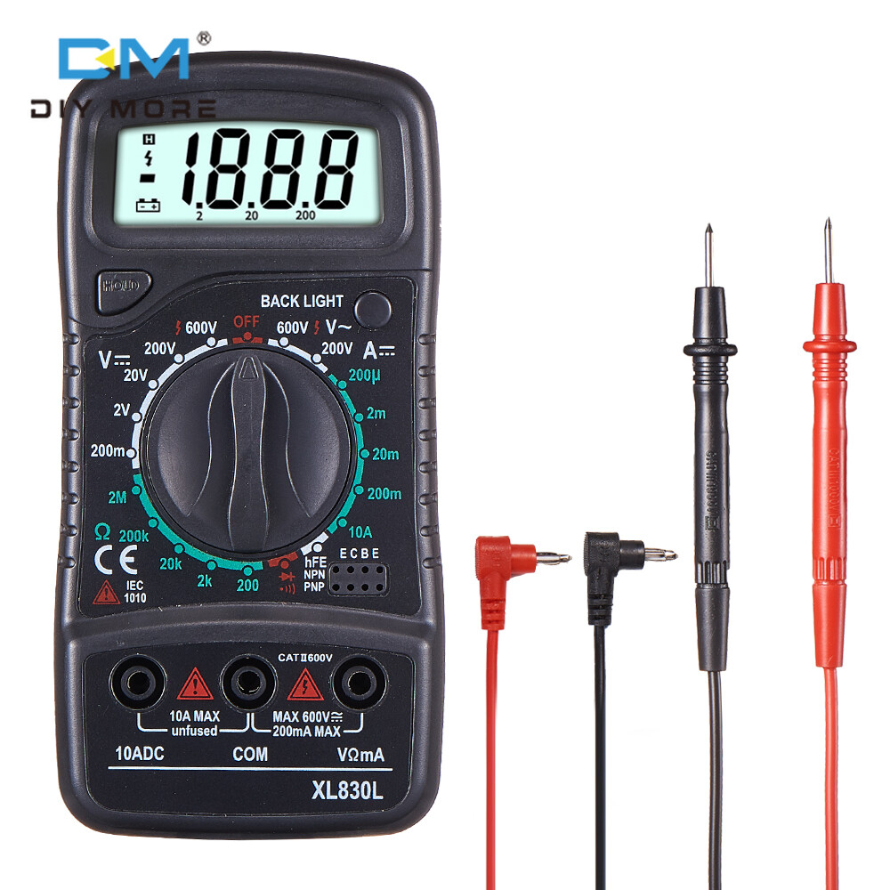 diymore Multimeter Digital XL830L Automotive Electrical Dmm Transistor Peak Capacitance Ammeter Tester Multifunction Esr Meter