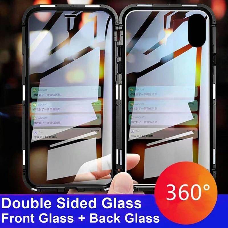 Đối với Apple iPhone 7 Plus / iPhone 8 Plus Vỏ từ tính 360 Mặt trước + Mặt sau Vỏ kính cường lực 9H hai mặt cho Apple iPhone 7 Plus / iPhone 8 Plus Ốp lưng kim loại