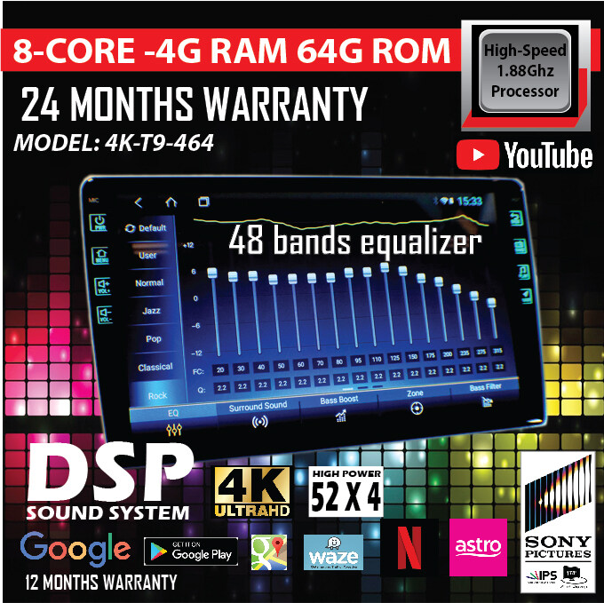 R1 9/10.1'' 360 camera Android player / 6 core / SONY 4K