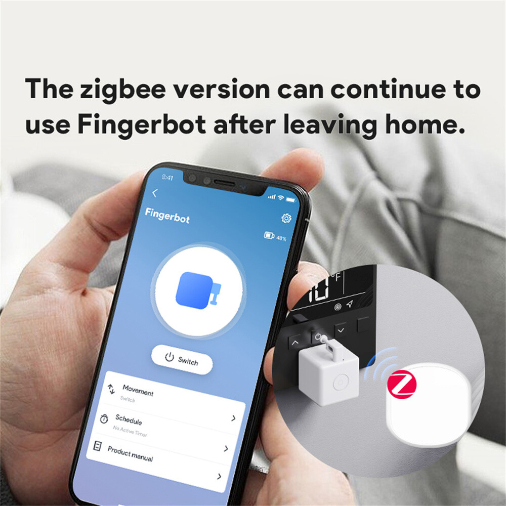 Fancy Tuya Zigbee Fingerbot Plus Smart Fingerbot Switch Button Pusher Smart Life Timer Voice Control Works with Alexa Goo-gle Assistant Tuya ZigBee Gateway/Hub