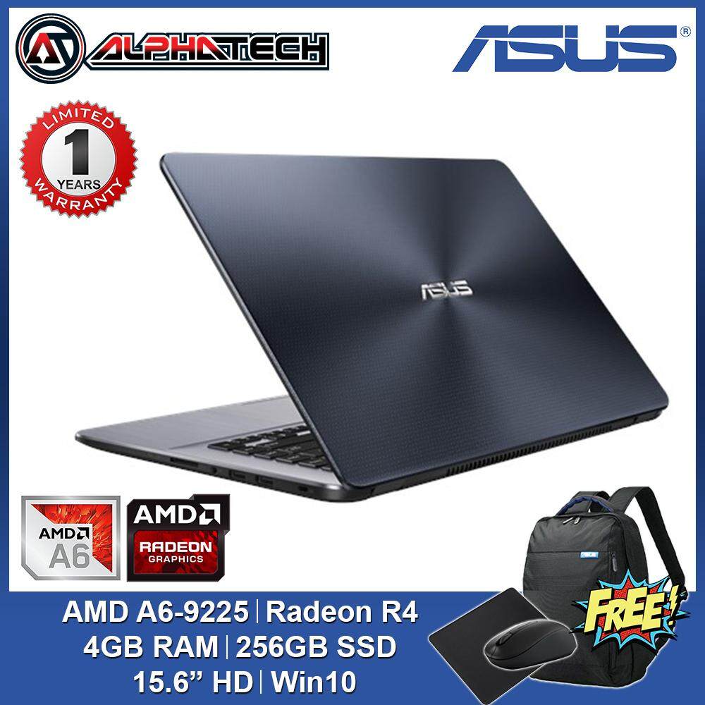 ASUS VivoBook 15 X505B-ABR493T, AMD A6-9225 | 4GB | 256GB SSD | 15.6 | Windows 10 64Bits | Grey Malaysia
