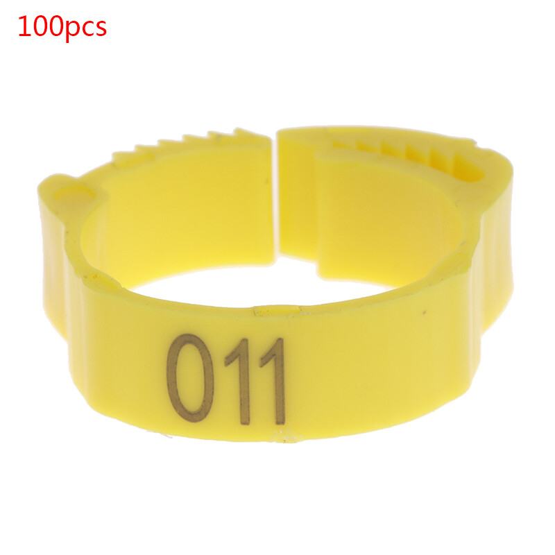 🙃100PCS Chicken Foot Ring Adjustable Size Poultry Leg Digital Label Buckle Ring