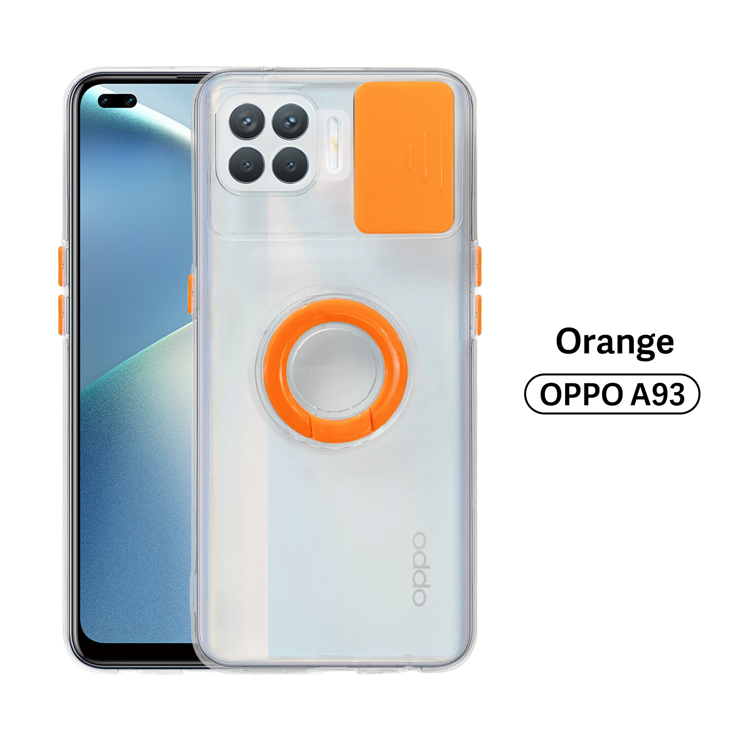 Zeallion Camera Protection Ring Holder Phone Case For [ OPPO Reno 5 Pro 5Z Find X3 NEO Lite F11 F19 Pro Plus A94 ] Shockproof Bumper Clear Back Cover