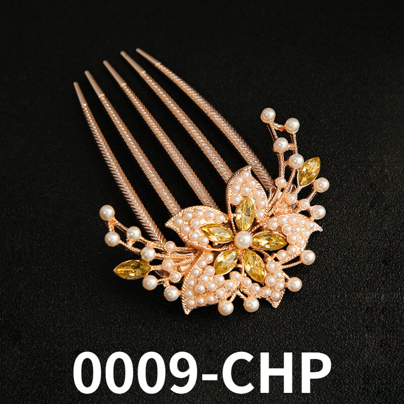 Exquisite Colorful Flowers Rhinestone Hairpins Retro Women's Hollow Out Crystal Insert Comb Plate Hairpin Fashion Hair Accessories Headdress