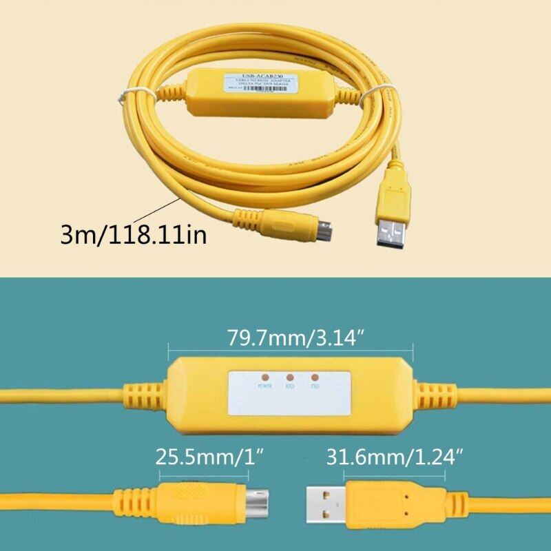 {：”——》 For Delta PLC Programming Cable DVP EX EH EC SE SV SS Series Download Line Drop Shipping