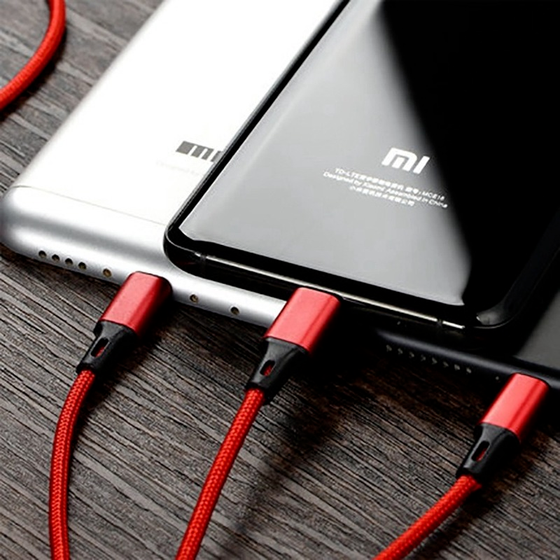 3 in 1 Lightning USB & Android Micro USB Type-C Cables,Mobile Phone Fast Charge Data Cables Compatible with iPhone Samsung Xiaomi Huawei OPPO
