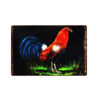 Chicken Sign Vintage Metal Tin Signs Store Farm Wall Poster Retro