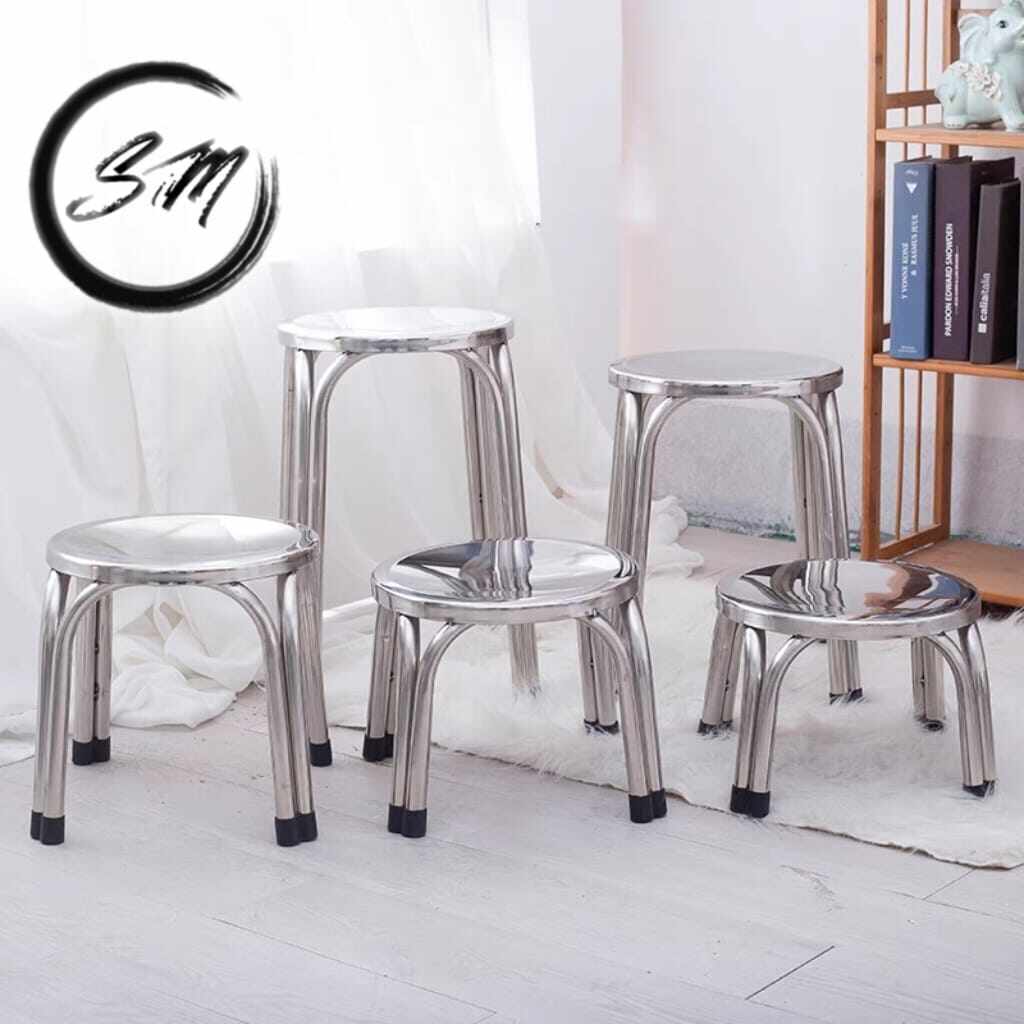 Stainless Steel Round Stool bench four legged chair Chair Indoor