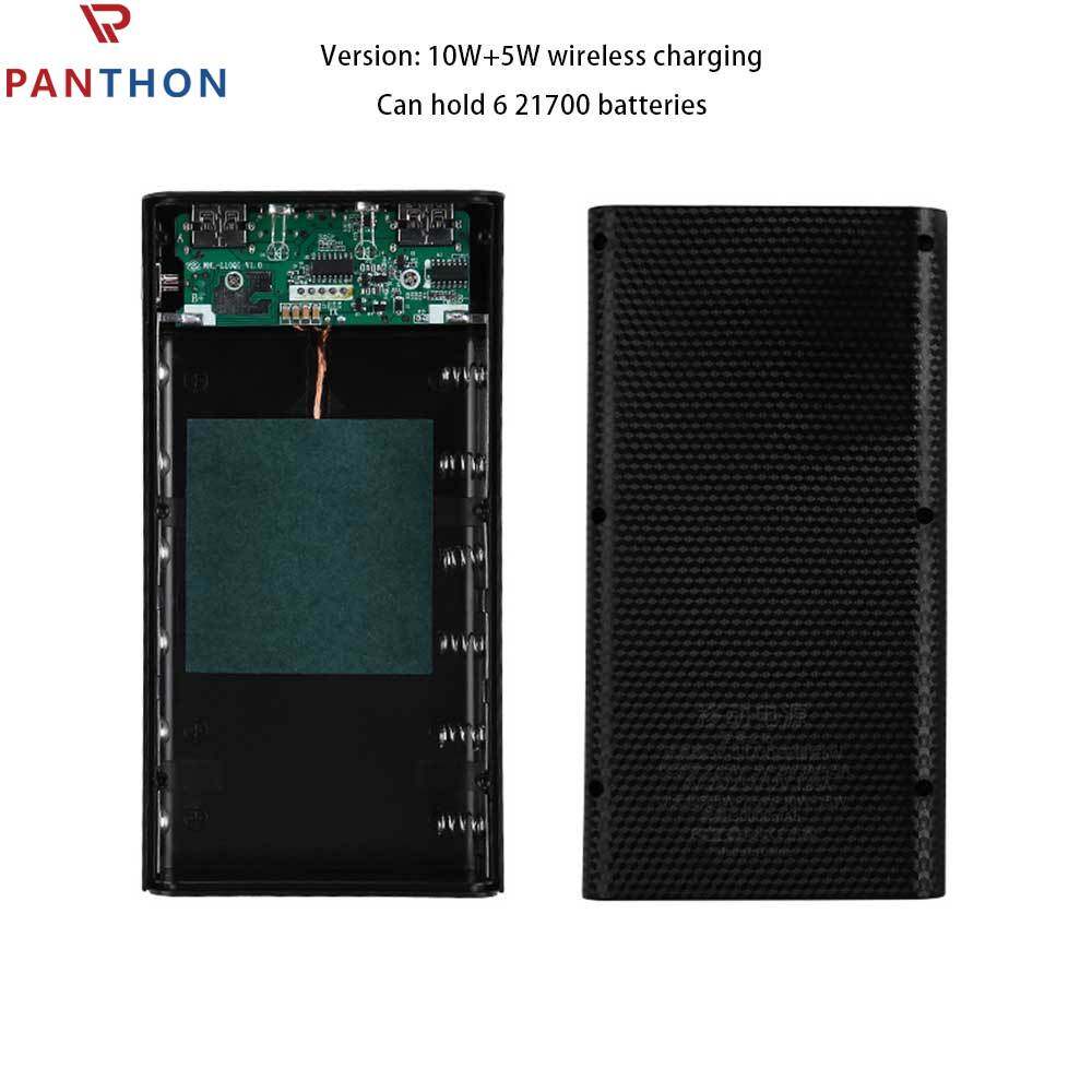 PANTHON Removable 6-section 21700 power bank set material two-way fast charging battery wireless charging mobile power supply kit welding-free