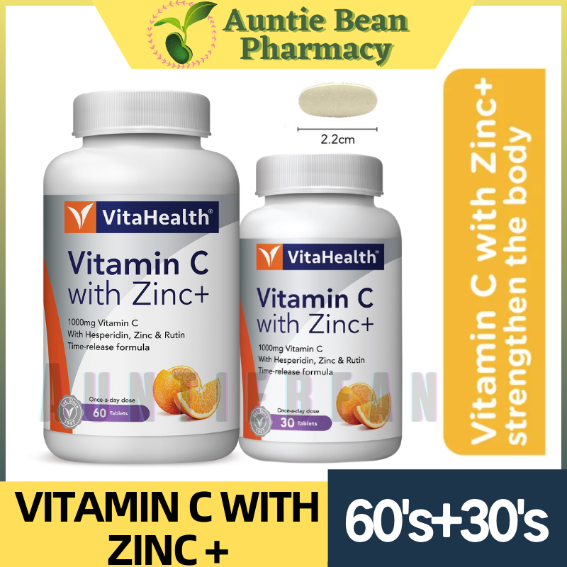 Vitahealth Vitamin C 1000mg With Zinc + [ 60's + 30's ] Timereleased formula exp08/2024 Lazada