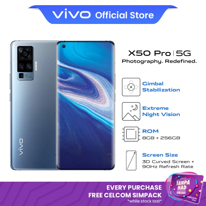 Vivo X50 Pro 5g Smartphone 8gb 256gb 6 56 Amoled 4 315mah 33w Flashcharge Photography Redefined Lazada