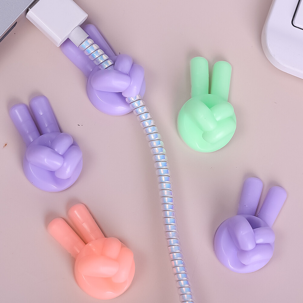 10PCS New Car Dashboard Data Cable Clips Self-Adhesive USB Line Hub Wire Holder Fixing Clamp Office Desk Wire Organizer Finger Hooks