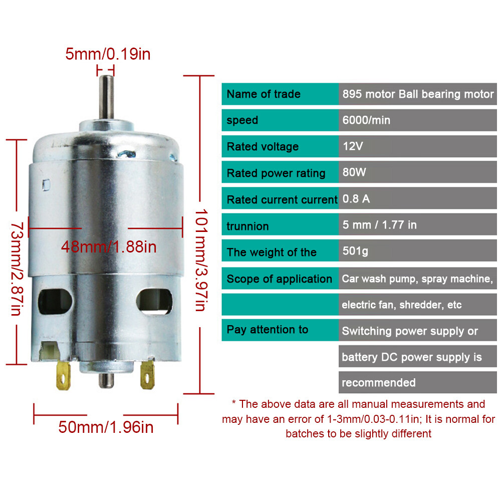 Foriot 775/792/895 dc motor dc 12v max 12000rpm ball bearing large torque high power low noise electronic component motor