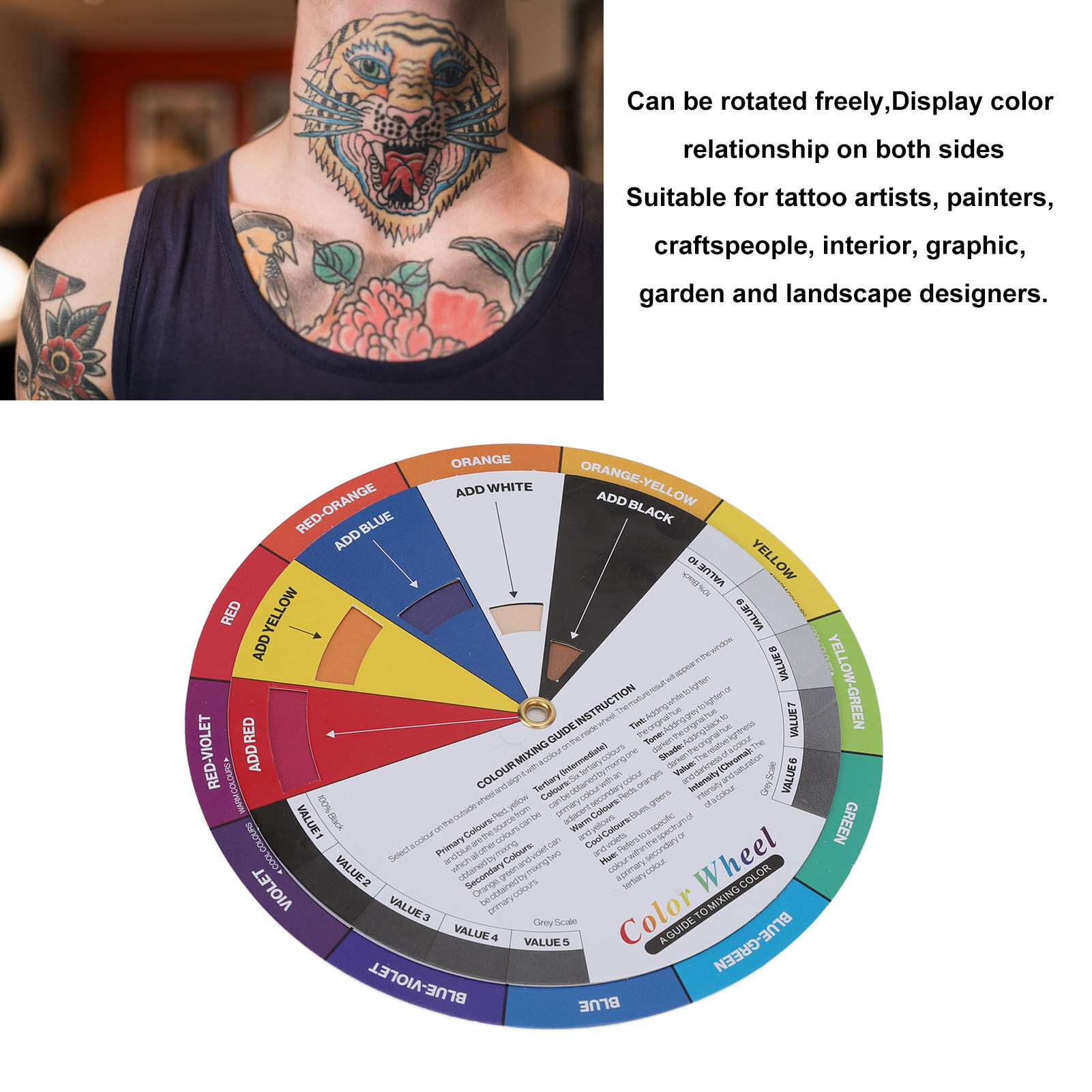 1/2/3pieces Tattoo Color Wheel Color Mixing Board Circular Colors For  Chromatic Guide Tattoo Color Mixing Guide Wheel Paper Card - Tattoo  Accesories - AliExpress