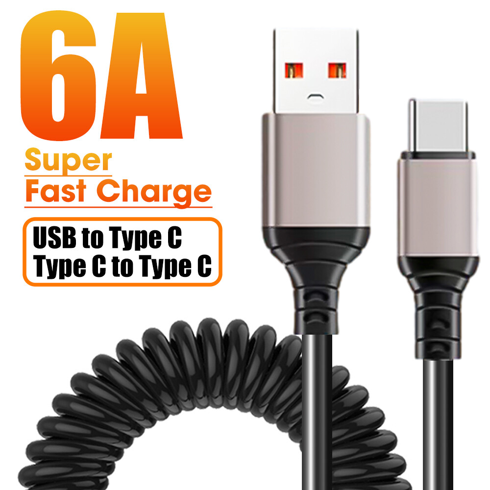 66W Type-C Charge Cable 6A Super Fast Charging USB Type C Charger Micro Usb Data Cable for iPhone 14 13 Pro 12 11 Samsung Xiaomi