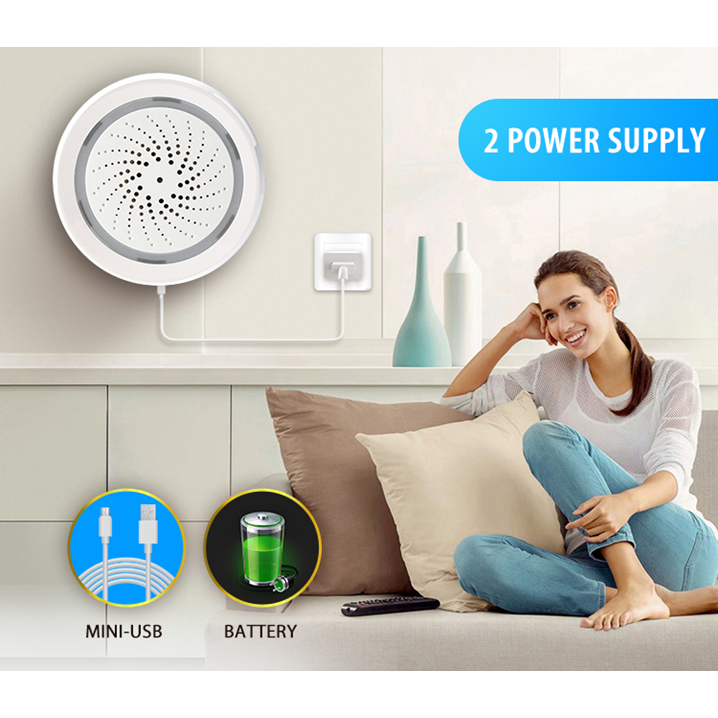 Smart USB Siren Alarm Home Security Wifi / Zigbee Tuya Smartlife