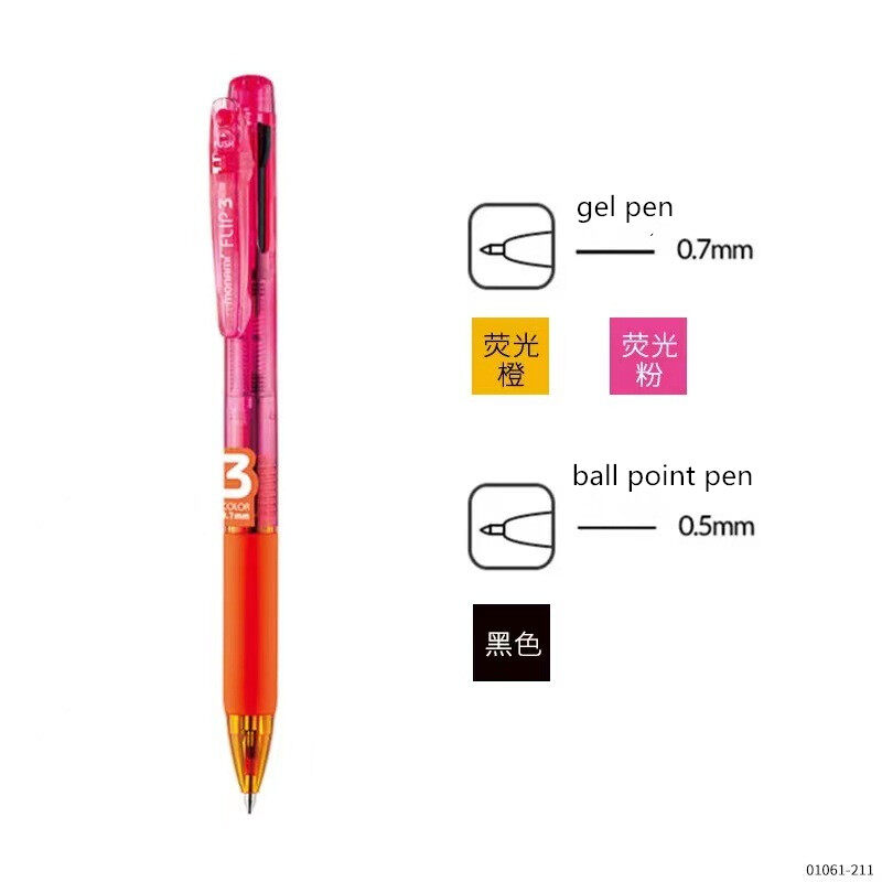 Bút Bi 3 Màu Monami, Bút 0.5Mm 0.7Mm
