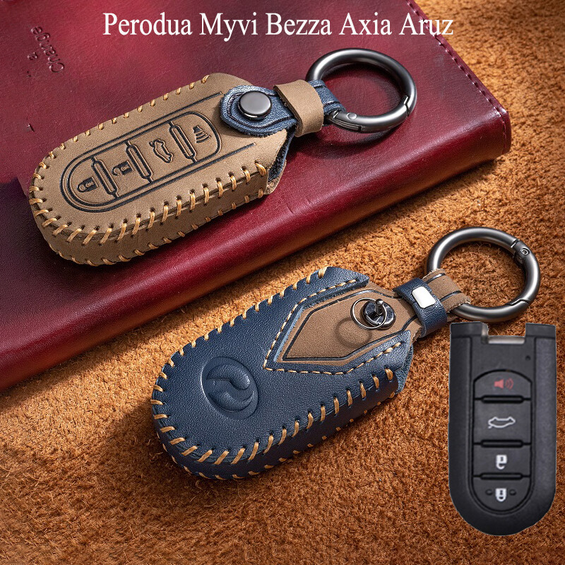 Perodua Myvi Axia Aruz Bezza Remote Key Leather Case Cover