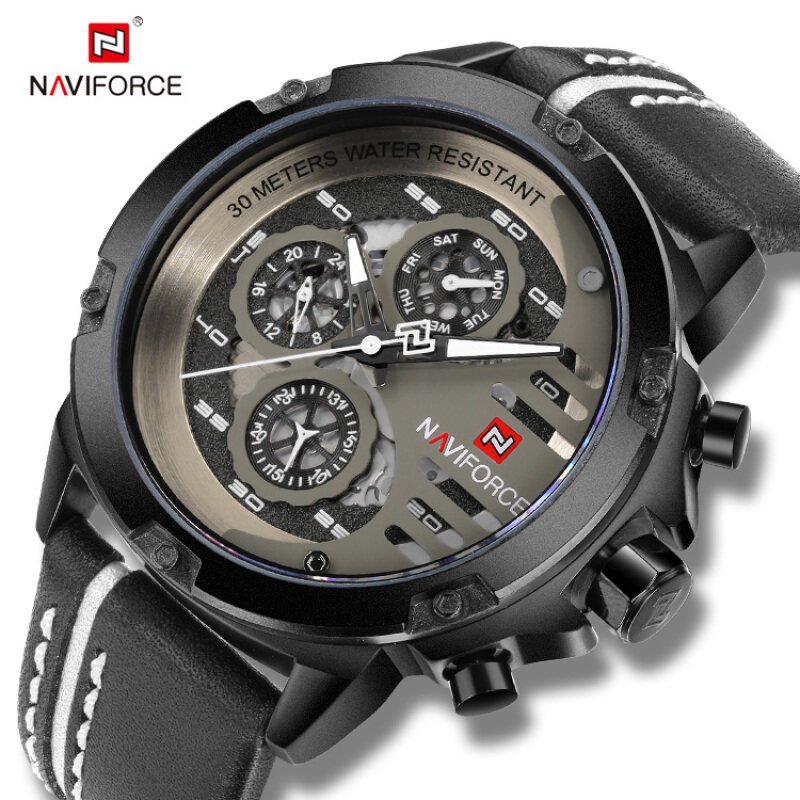 NAVIFORCE Top Brand Luxury Watches Mens NAVIFORCE Men Sports Watches Men Leather Quartz Date Clock 30m Waterproof Luminous Man Military Bracelet Watch Malaysia