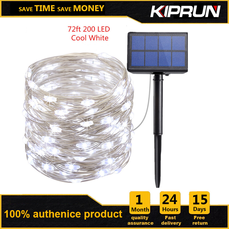 KIPRUN Solar Powered String Lights 72ft /22M 200 LED Fairy Lights 8 Modes Starry Lights Waterproof Fairy Christmas Decorative Lights for Outdoor Wedding Homes Party Halloween Warm White Light