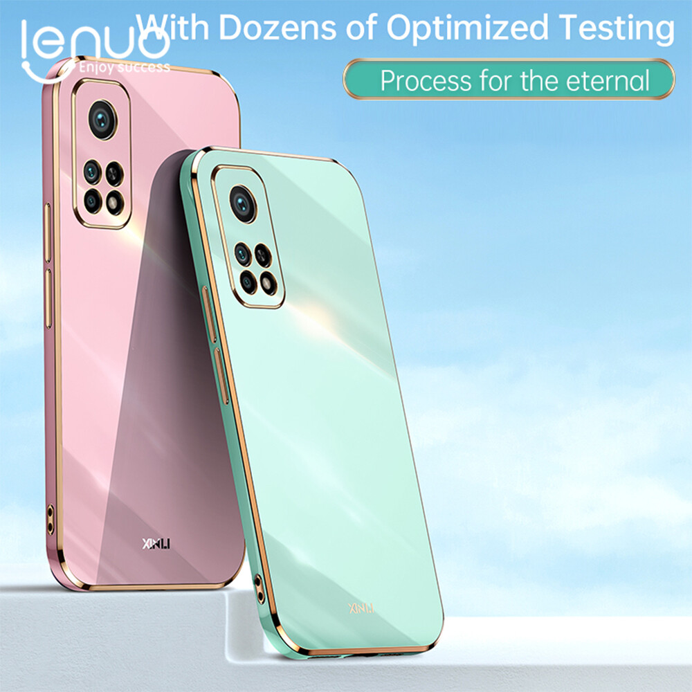 Lenuo Luxury 6D Plating Soft Casing Silicone Square Frame Phone Case For Xiaomi Mi 10T 5G / Mi 10T Pro 5G / 10T Lite / Mi 10s / Mi 10 9 9T 8 Phone Case Shiny Bling Back Cover Coque
