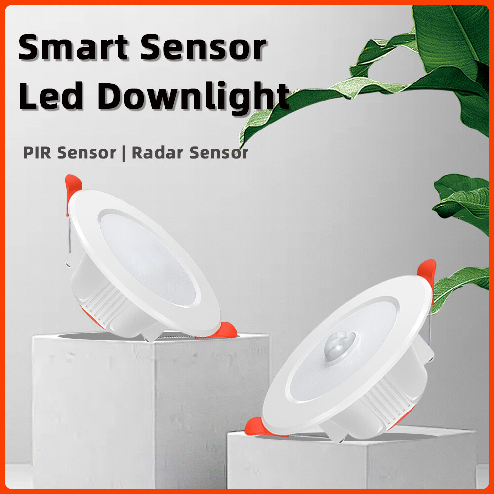 PIR Sensor Motion LED Downlight Night Light Recessed Ceiling Spot Lamp 9W 12W Radar Sensor Downlight Auto On/Off Lighting Bathroom Kitchen Home