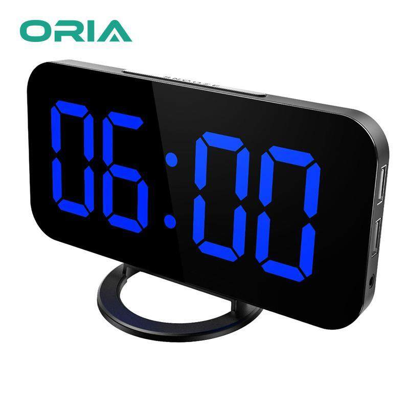 Nơi bán ORIA Đồng Hồ Báo Thức Kỹ Thuật Số, Gương Cầu LED Đồng Hồ Báo Thức, 6.5inch Màn Hình Lớn Hiển Thị ĐÈN LED Đồng Hồ Báo Lại, 12h và 24h Màn Hình Hiển Thị, 2 Cổng Sạc USB, 3 Có Thể Điều Chỉnh Độ Sáng Phù Hợp cho Phòng Ngủ